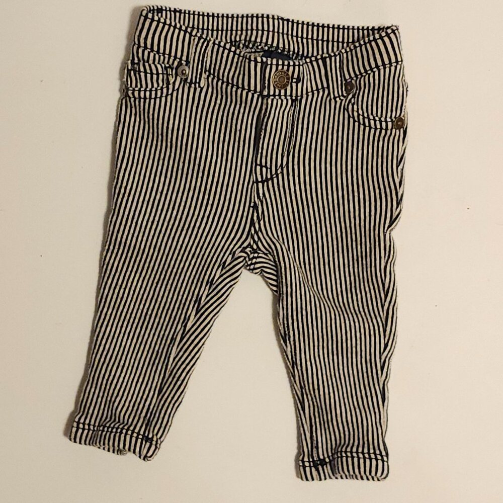 ADORABLE BABY GAP Rail Road Stripe Jeans 3-6 months